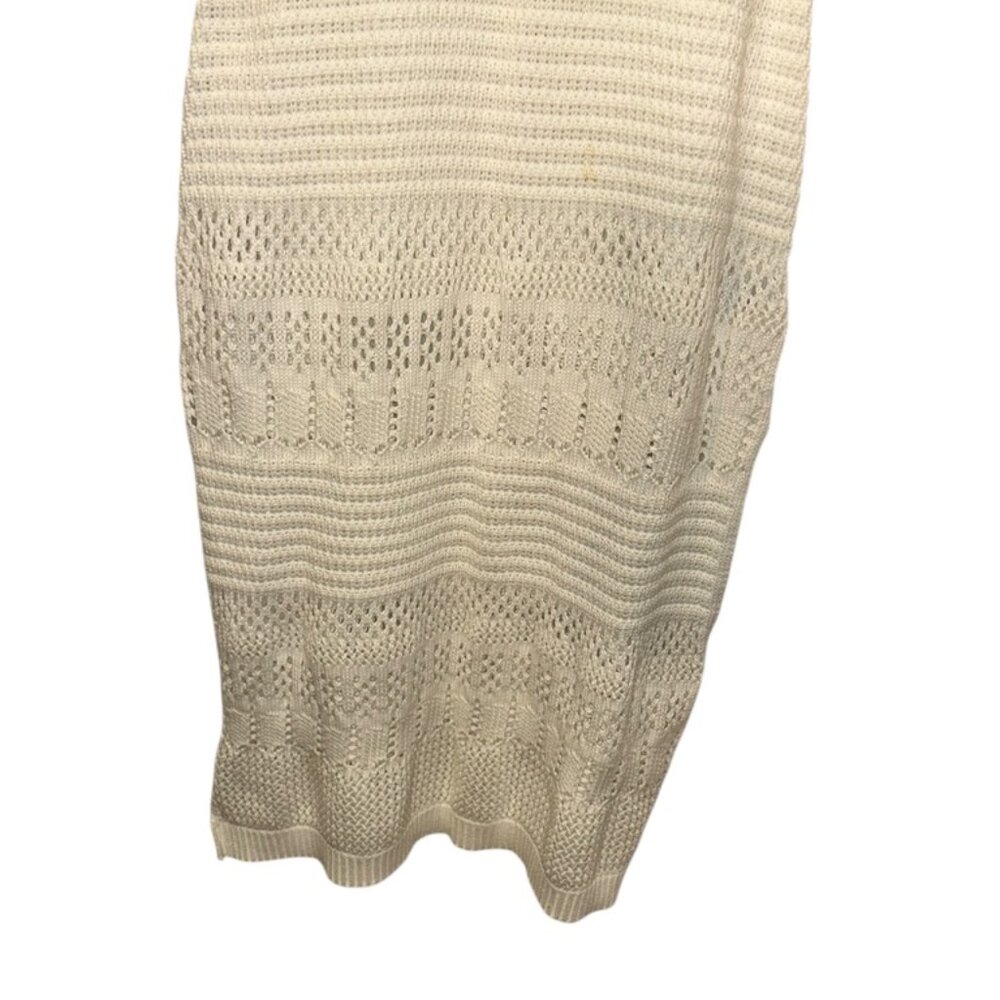 kivari cream white crochet sweater knit body con dress 2 - Picture 5 of 7